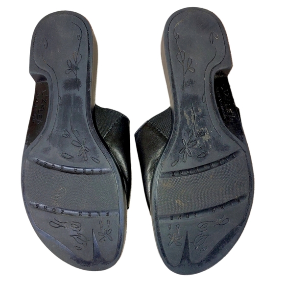 LIZFLEX Leather Slides Wide Velcro Strap Padded Leather Lining - Picture 5 of 9